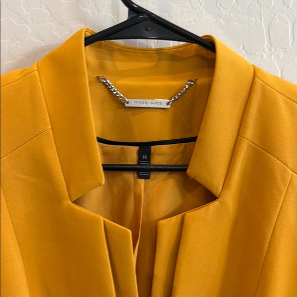 White House Black Market Mustard Yellow Tailored Blazer size 14 - Picture 6 of 8